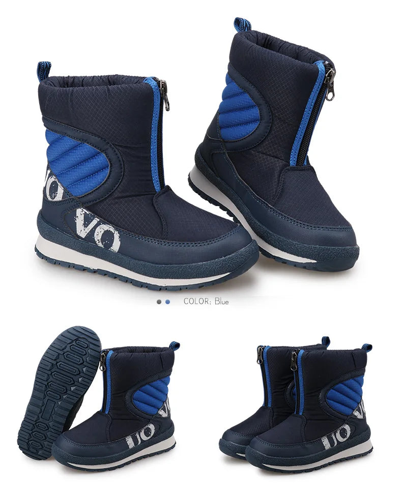 UOVO 2024 New Shoes For Boys And Girls High Quality Fashion Kids Winter Boots Warm Snow Children's Footwear Size #30-38