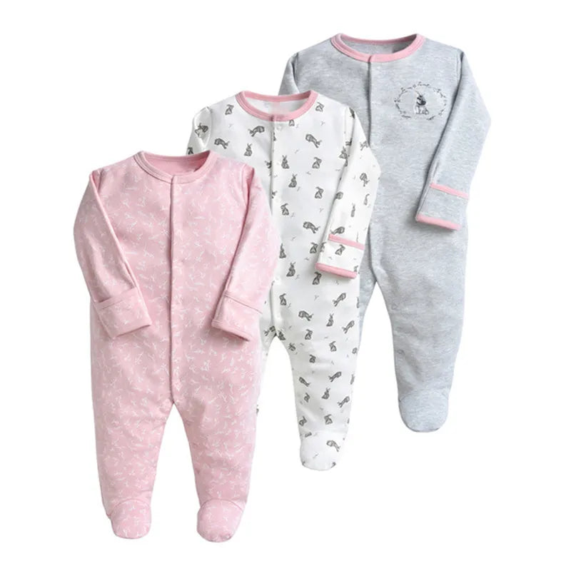 3PCS/Lot New Spring Autumn Brands Newborn Children Clothes Baby Boy Girl Cotton Clothes Long-Sleeve 0-12M Baby Rompers