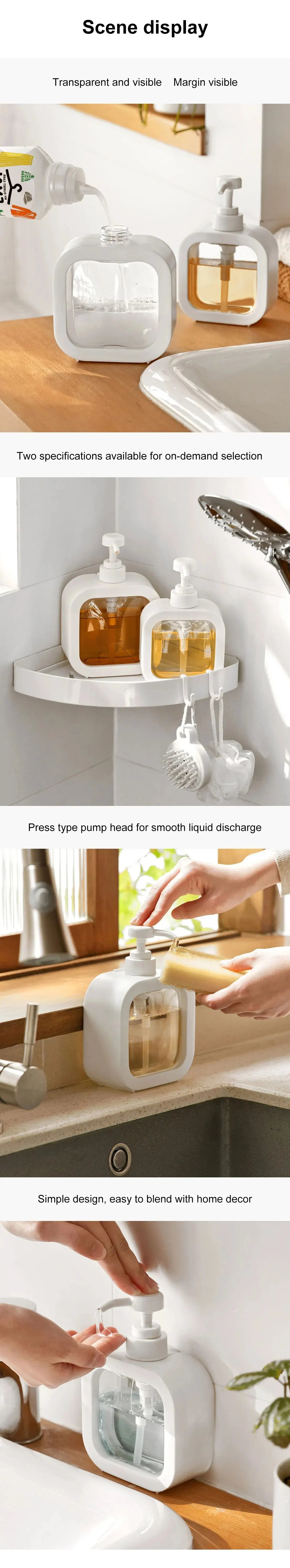 1pc Large Capacity Empty Bottle Laundry Detergent Dispensing Bottle and Shower Gel Detergent Dispensing Bottle