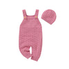 Newborn Infant Baby Girls Romper + Hats Sleeveless Knitted Toddler Jumpsuits Clothing 0-18m Spring Autumn Winter 2PC Outfits Set