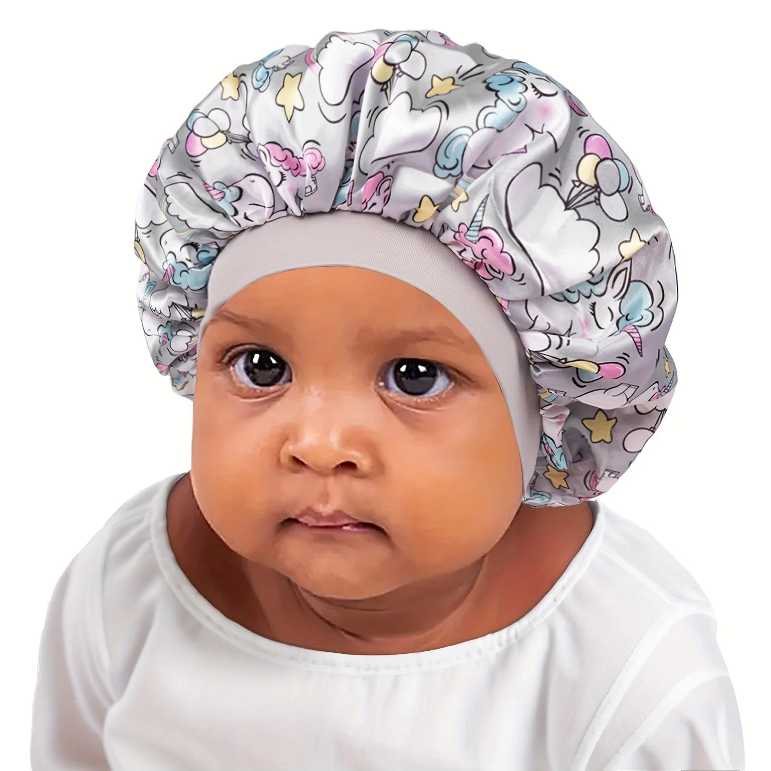 Children's New Bonnet Unicorn Printed Hair Hat with Narrow Edge Elastic Fashion Casual Home Comfortable Sleeping Hat