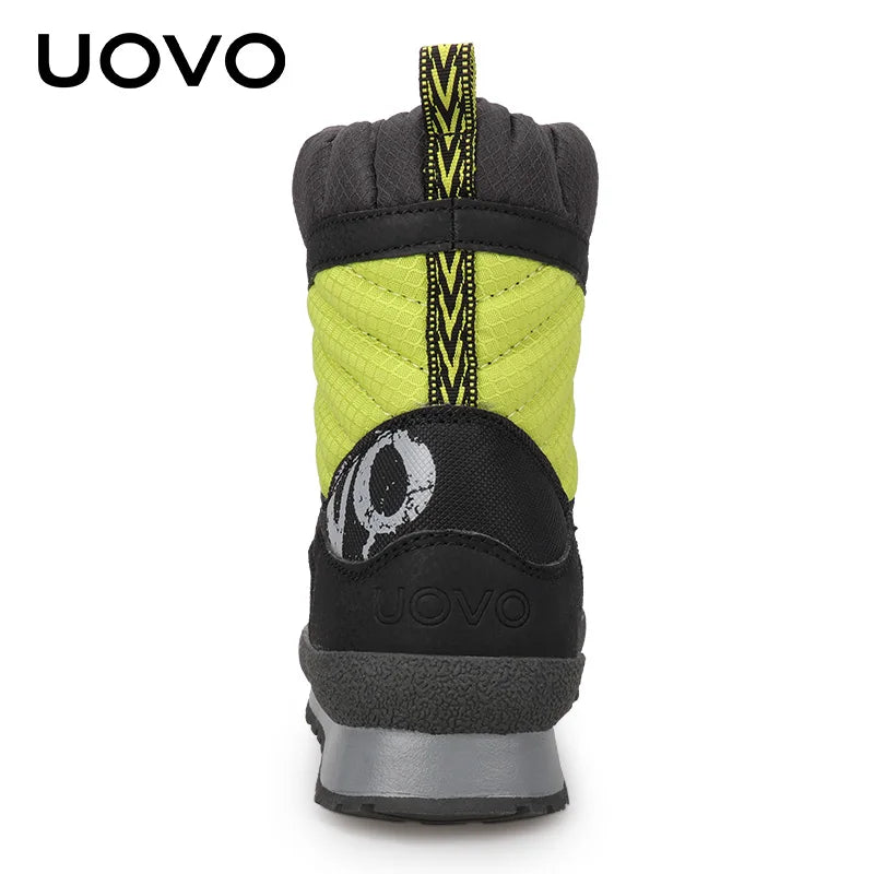 UOVO 2024 New Shoes For Boys And Girls High Quality Fashion Kids Winter Boots Warm Snow Children's Footwear Size #30-38