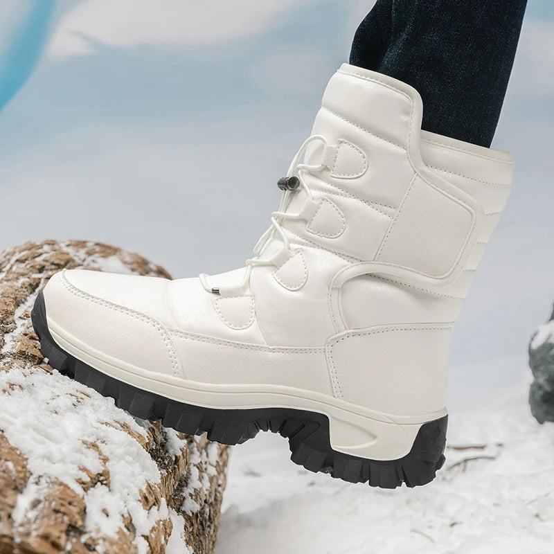 New Warm Plush Women's Snow Boots Fashion Outdoor Women Boots Platform Anti-Slip Hiking Boots Waterproof Winter Warm Ankle Boots