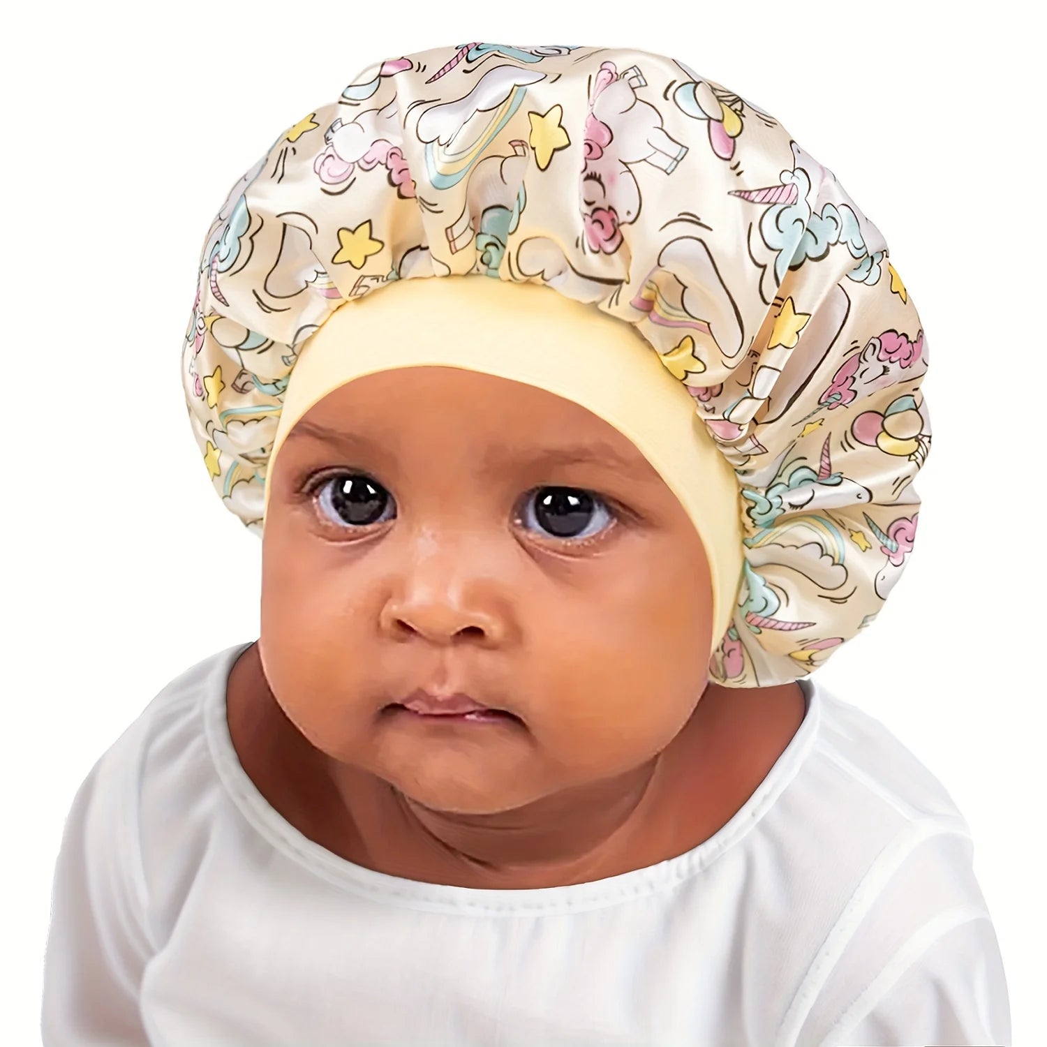 Children's New Bonnet Unicorn Printed Hair Hat with Narrow Edge Elastic Fashion Casual Home Comfortable Sleeping Hat