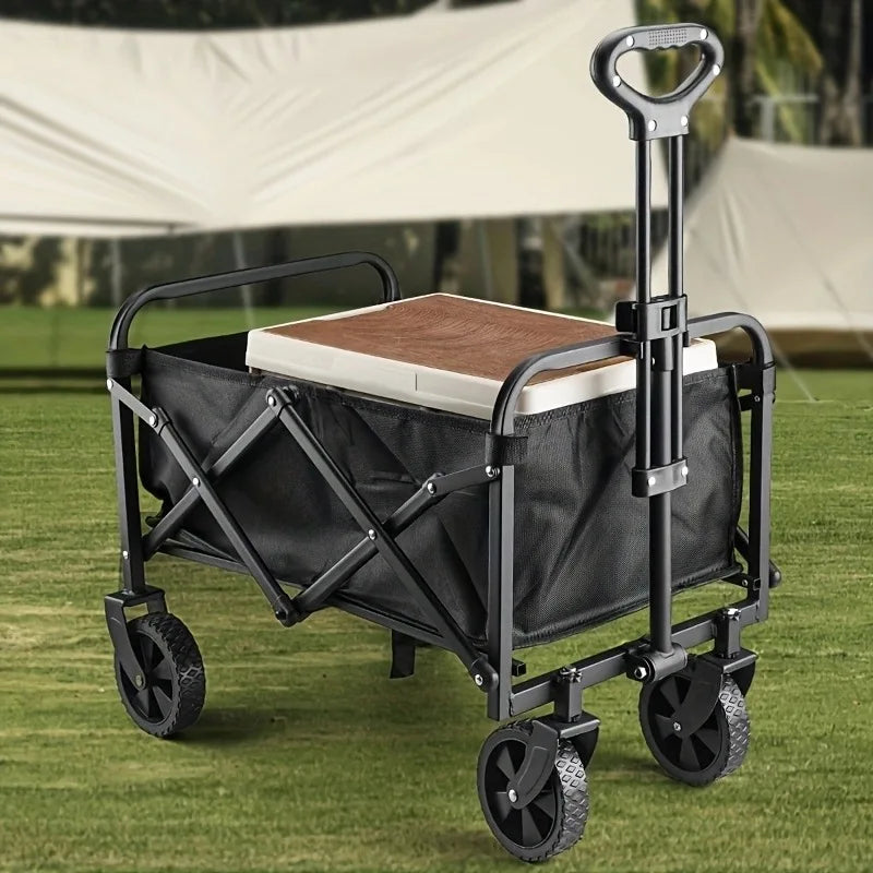 Collapsible Foldable Wagon, Beach Cart Large Capacity, Heavy Duty Folding Wagon Portable, Collapsible Wagon for Sports, Shopping