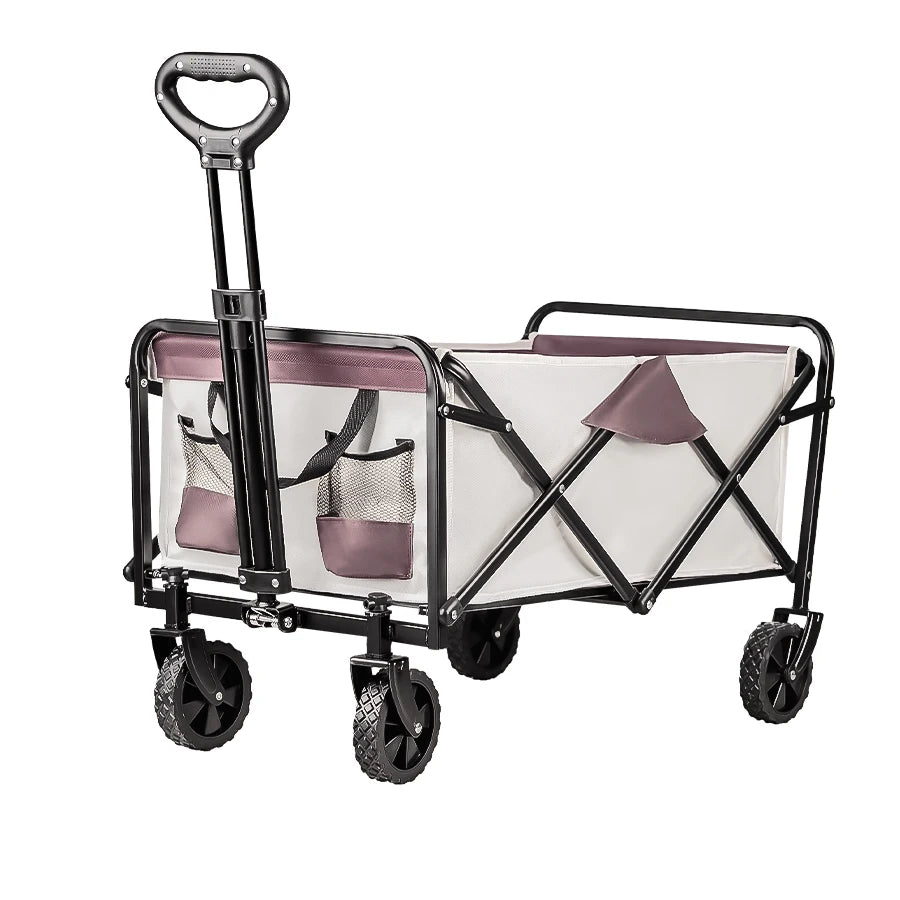 Heavy Duty Large Capacity Folding Wagon Shopping Beach Garden Pull Trolley Collapsible Folding Outdoor Portable Utility Cart