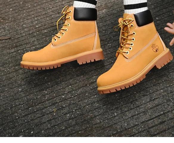 Winter New Boots Men High Top Boots High Quality  Leather Shoes Fashion Outdoor Sneakers Men Lace Up Ankle Boots For