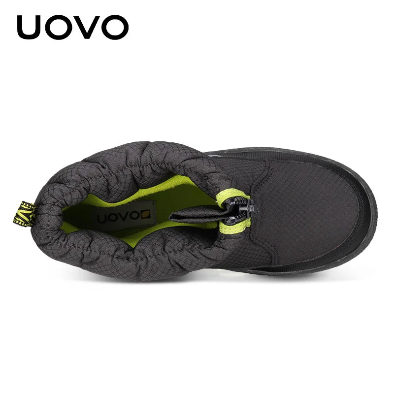 UOVO 2024 New Shoes For Boys And Girls High Quality Fashion Kids Winter Boots Warm Snow Children's Footwear Size #30-38