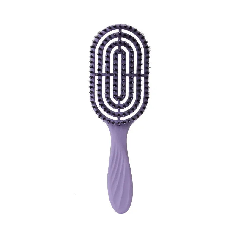 Elliptical Hollowing Out Hair Scalp Massage Comb Hairbrush Wet Curly Detangle Hair Brush for Salon Hairdressing Styling Tools