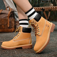 Winter New Boots Men High Top Boots High Quality  Leather Shoes Fashion Outdoor Sneakers Men Lace Up Ankle Boots For