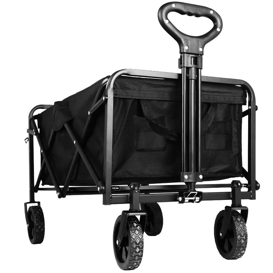 Heavy Duty Large Capacity Folding Wagon Shopping Beach Garden Pull Trolley Collapsible Folding Outdoor Portable Utility Cart