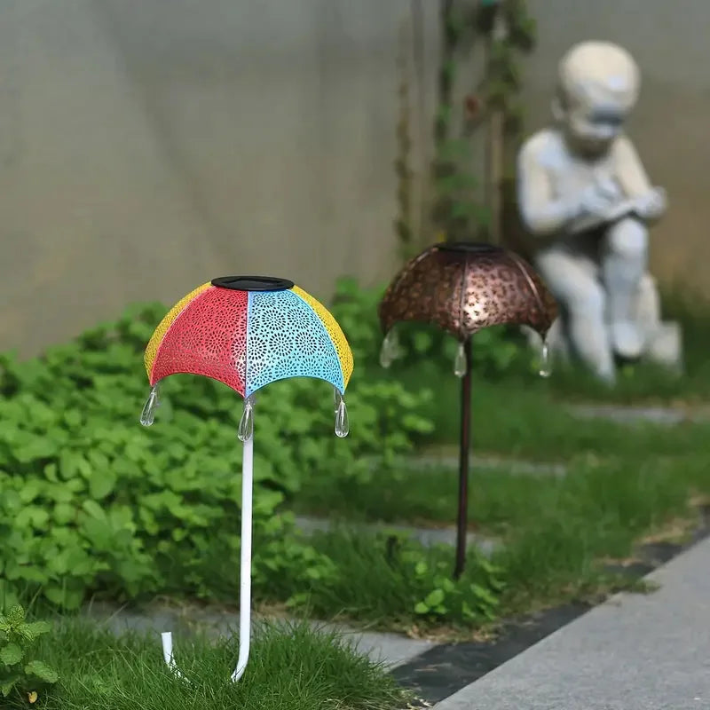 Solar Ground Plug Light Umbrella Stake Lights Garden Decoration Landscape Waterproof Lights for GardeGarden, Pathway, Patio