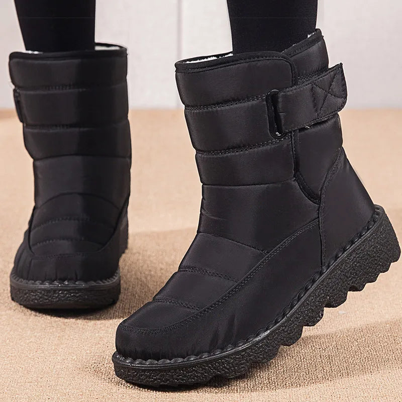 Winter Shoes Woman Waterproof Snow Boots Winter Warm Fur Botas Mujer Korea Style Black Ankle Boots For Women