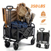 Collapsible Foldable Wagon, Beach Cart Large Capacity, Heavy Duty Folding Wagon Portable, Collapsible Wagon for Sports, Shopping