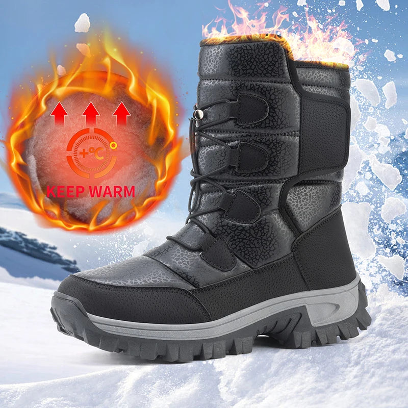 New Warm Plush Women's Snow Boots Fashion Outdoor Women Boots Platform Anti-Slip Hiking Boots Waterproof Winter Warm Ankle Boots