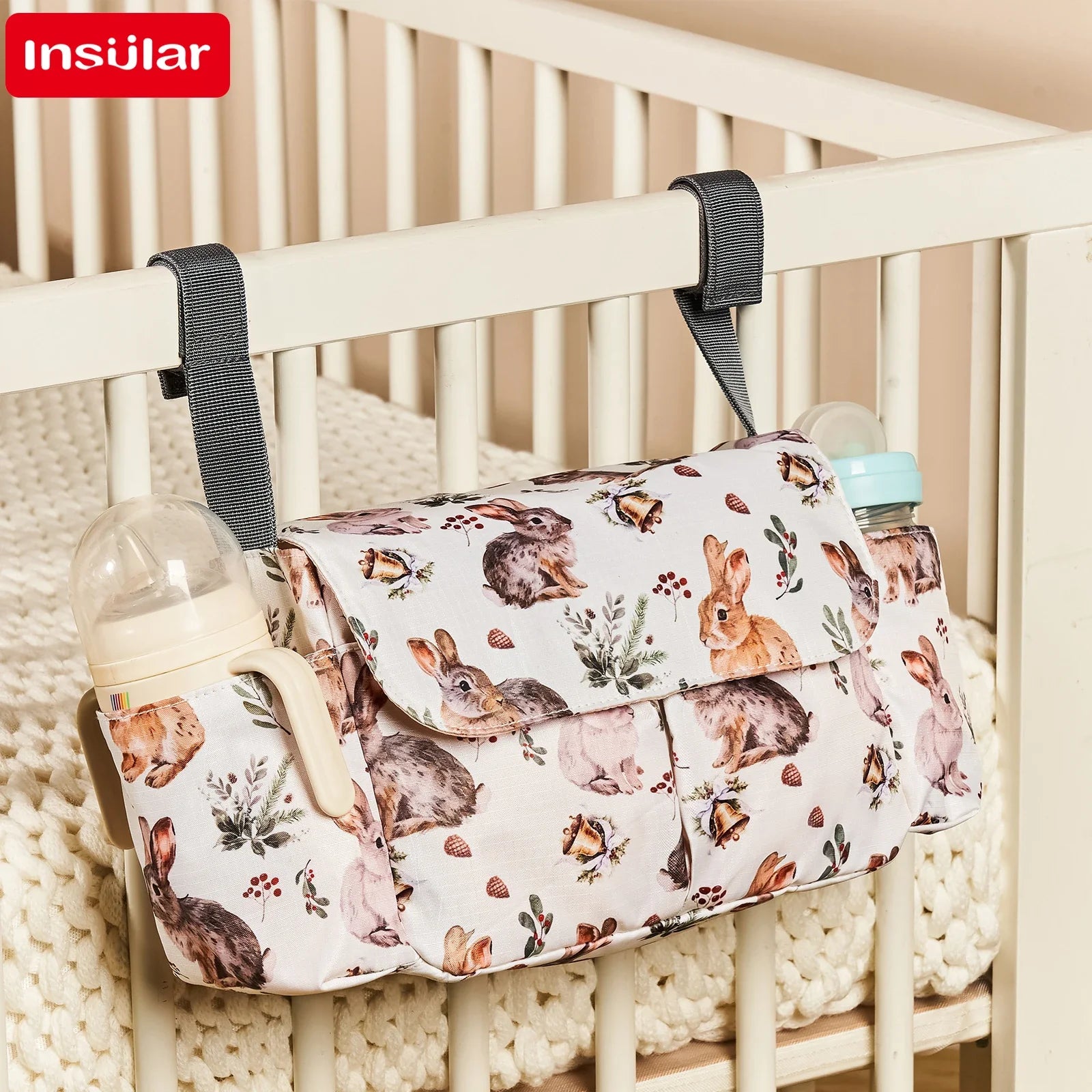 Diaper bag Flower Cartoon Baby Stroller Organizer Nappy Diaper Bags Carriage Buggy Pram Cart Waterproof Stroller Accessories