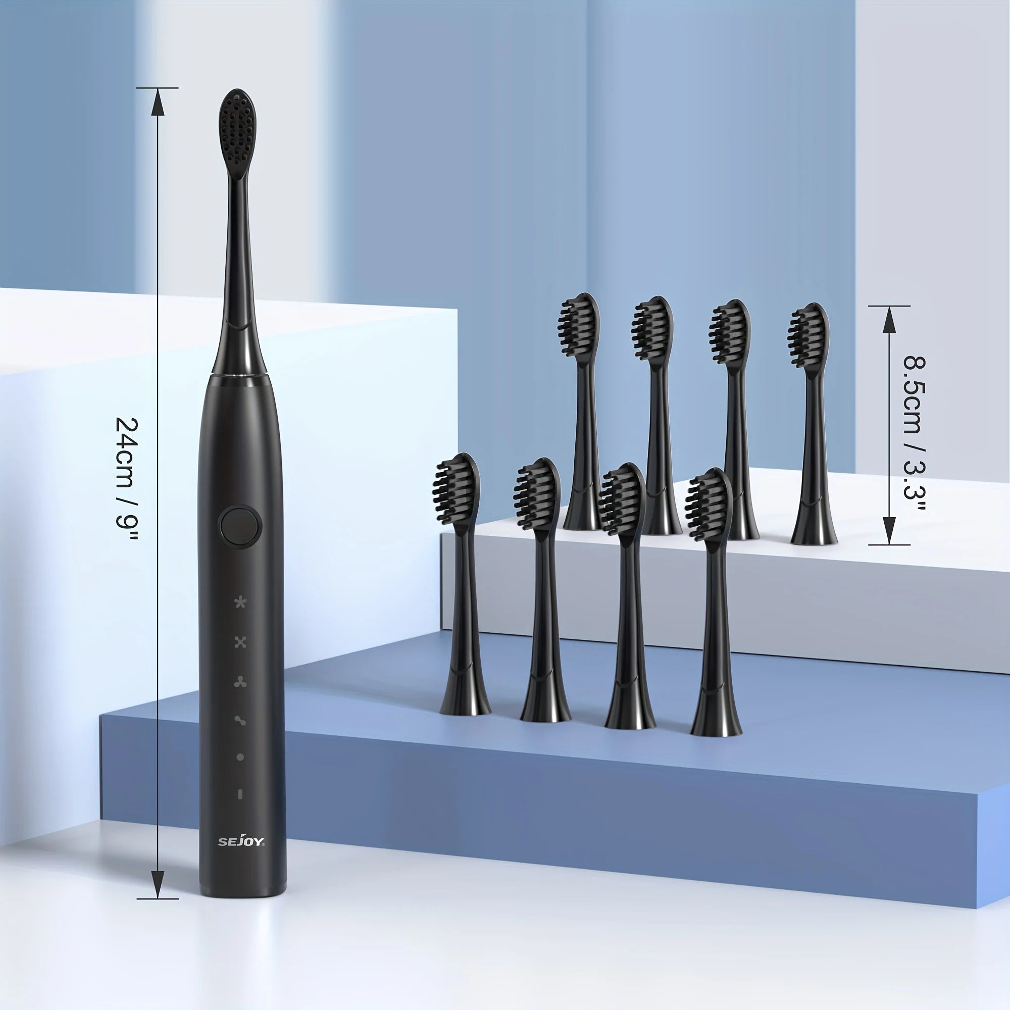 Electric Toothbrush Tooth Brush USB Rechargeable Adult Ultrasonic Teeth Cleaning 8 Replacement Toothbrush Heads