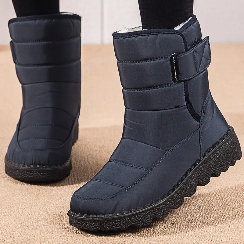 Winter Shoes Woman Waterproof Snow Boots Winter Warm Fur Botas Mujer Korea Style Black Ankle Boots For Women