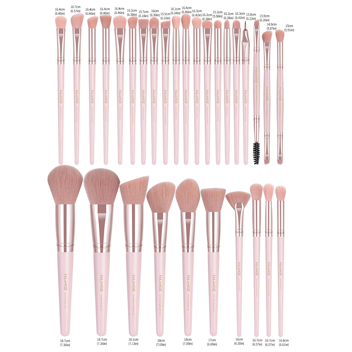 MAANGE Professional Makeup Tools Kit 30PCS Foundation Makeup Brush Set 15PCS Makeup Sponge Removal Puff Cleaning Bowl for Travel