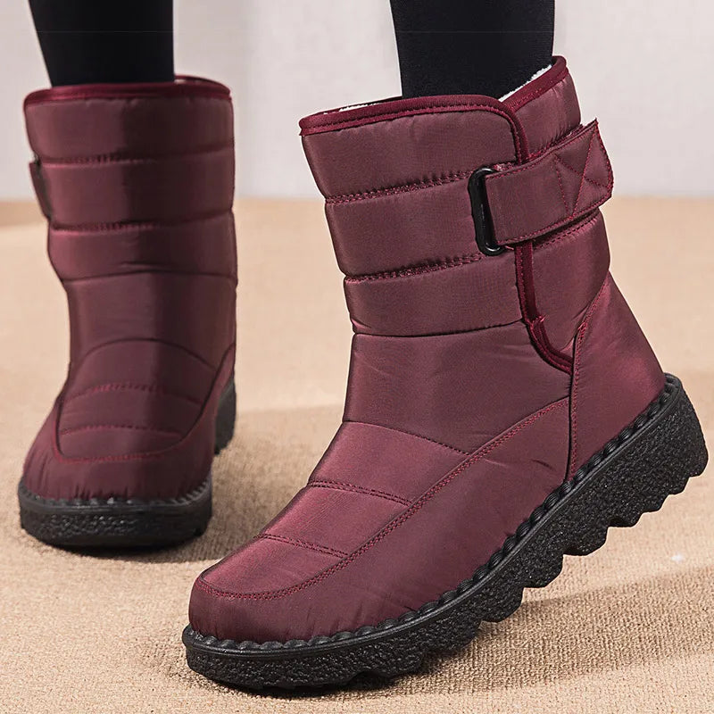 Winter Shoes Woman Waterproof Snow Boots Winter Warm Fur Botas Mujer Korea Style Black Ankle Boots For Women