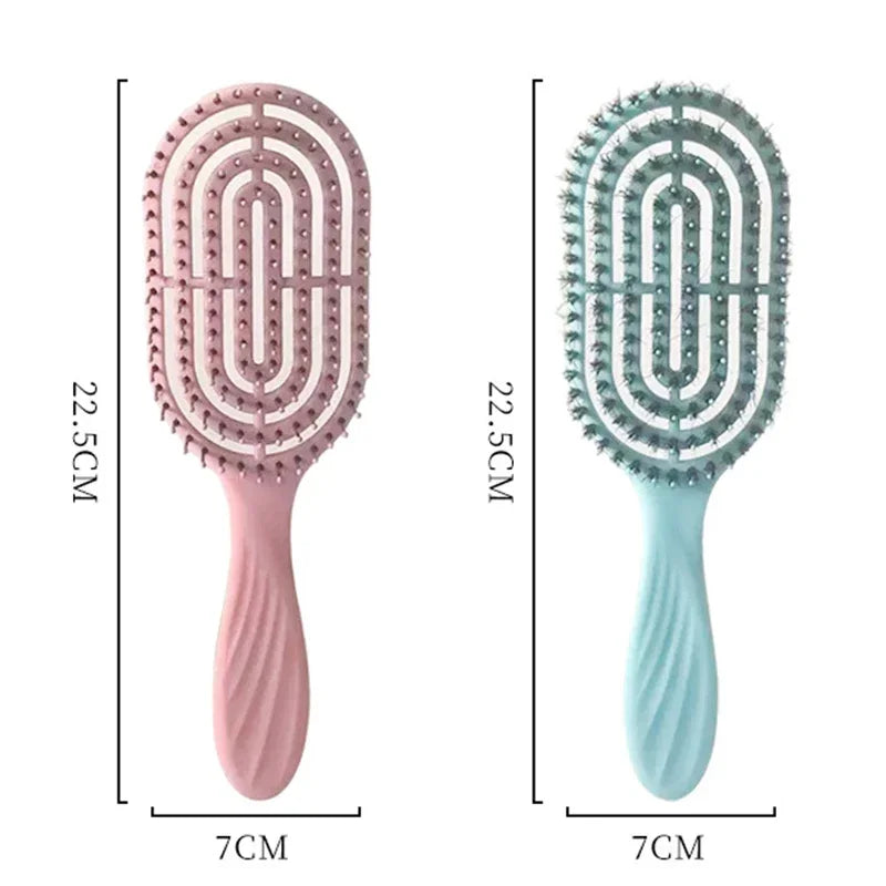 Elliptical Hollowing Out Hair Scalp Massage Comb Hairbrush Wet Curly Detangle Hair Brush for Salon Hairdressing Styling Tools