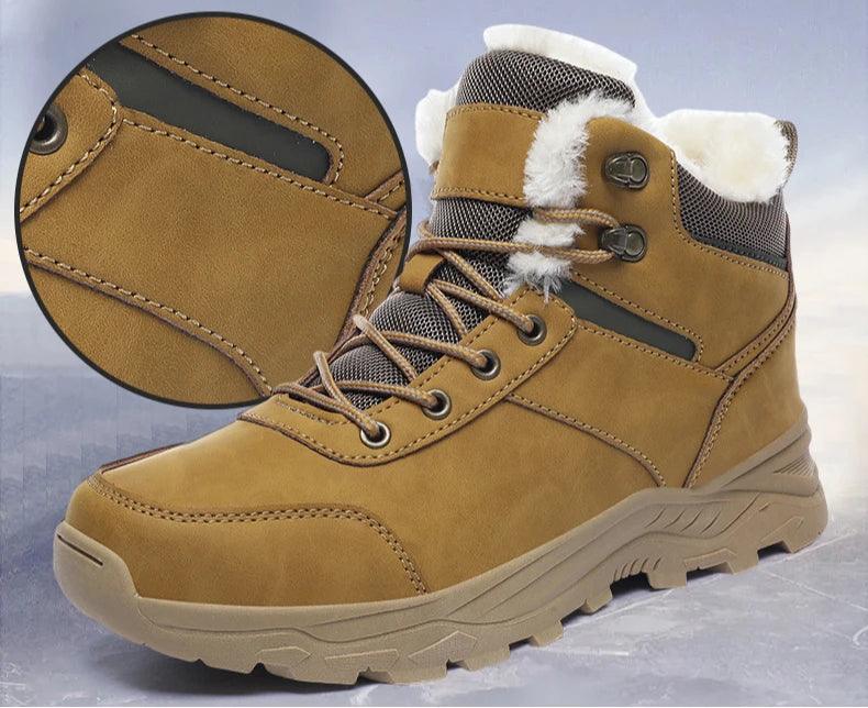 Waterproof Leather Sports Super Warm Boots, Men's Winter Snow Boots, Outdoor Men's Hiking Boots, Work Travel Shoes Size 39-48