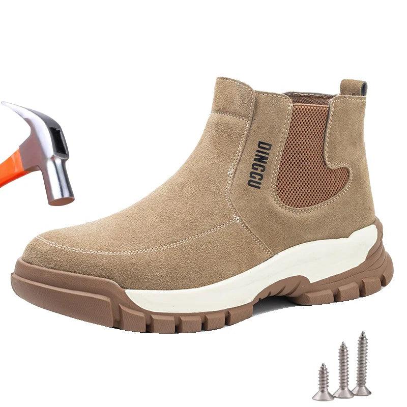 Men Safety Boots Anti-scalding Welder Shoes Indestructible Anti-smashing Steel Toe Cap Men Women Work Safety Shoes