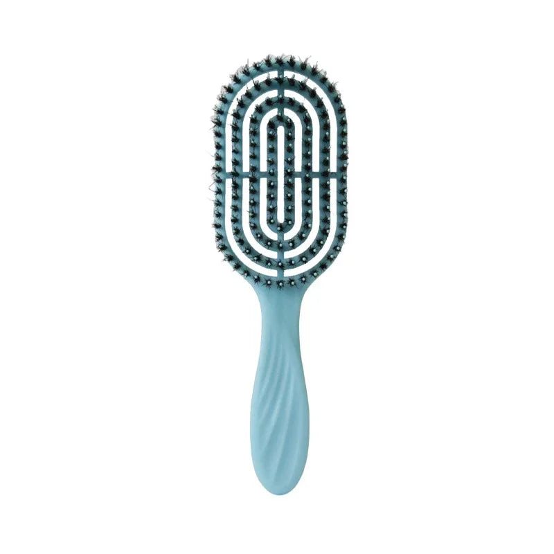 Elliptical Hollowing Out Hair Scalp Massage Comb Hairbrush Wet Curly Detangle Hair Brush for Salon Hairdressing Styling Tools