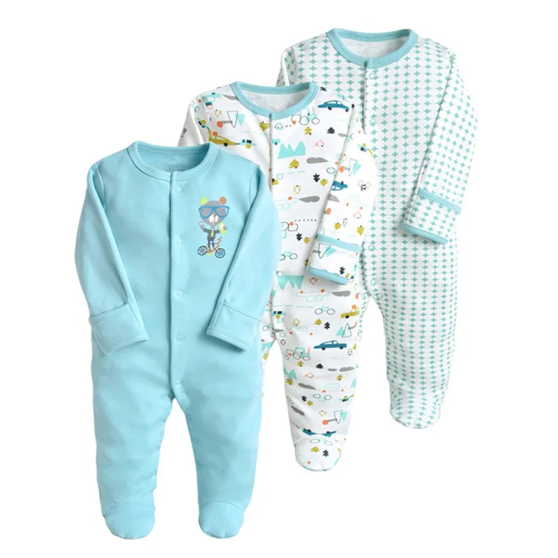 3PCS/Lot New Spring Autumn Brands Newborn Children Clothes Baby Boy Girl Cotton Clothes Long-Sleeve 0-12M Baby Rompers