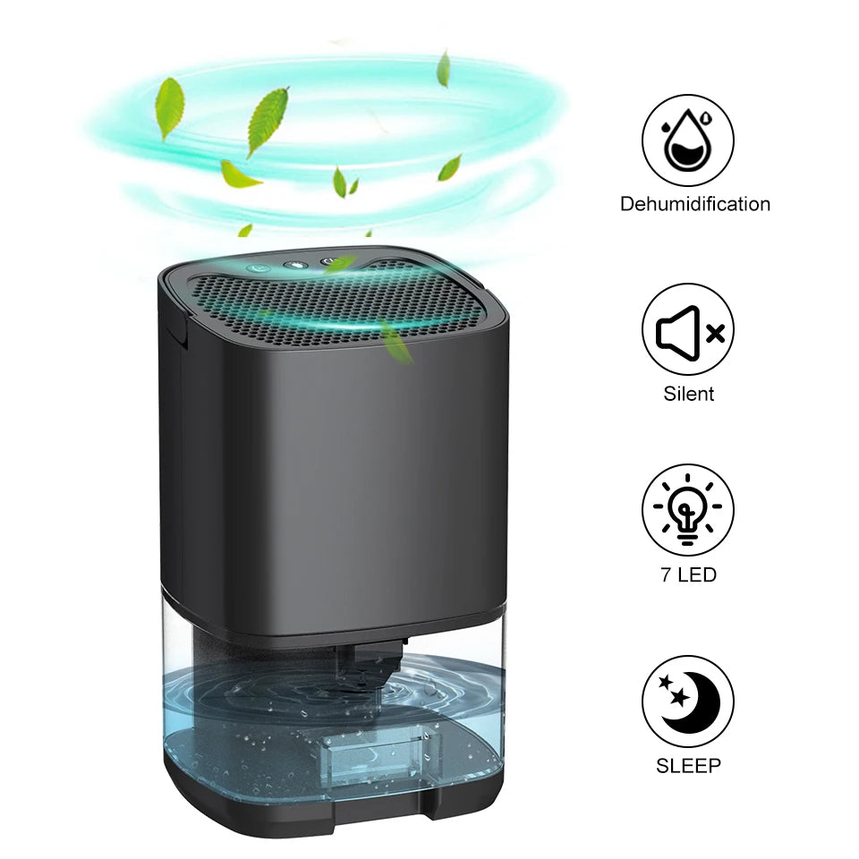 Portable Air Dehumidifier for Home Office and RV Eliminate Damp Mold and Moisture Easy to Use and Energy Efficient 220V/110V