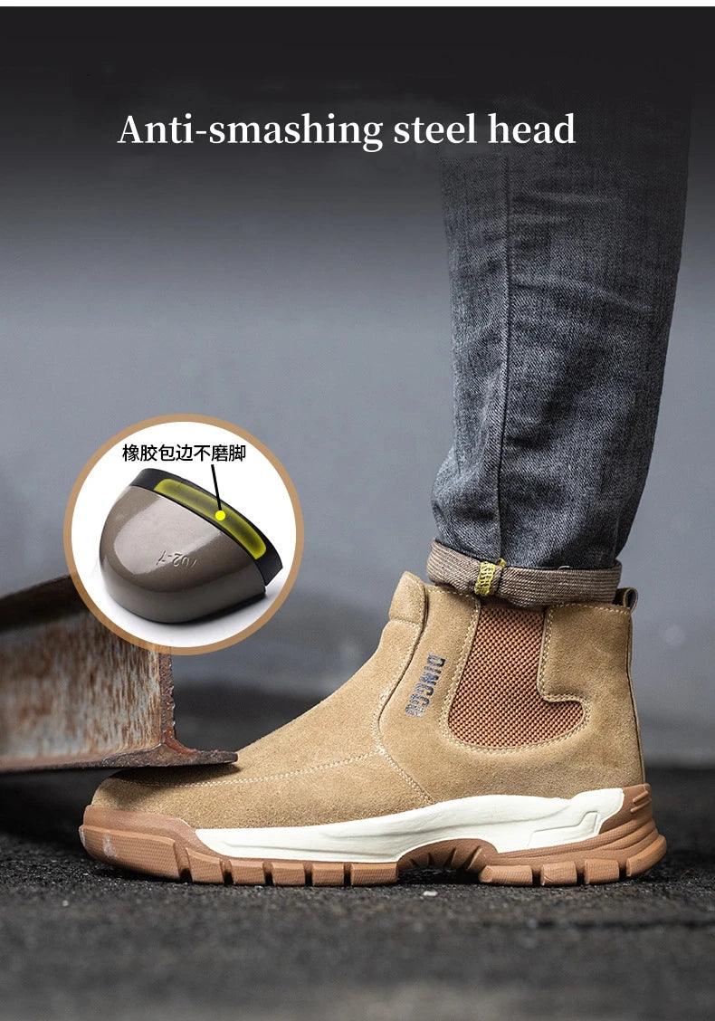 Men Safety Boots Anti-scalding Welder Shoes Indestructible Anti-smashing Steel Toe Cap Men Women Work Safety Shoes