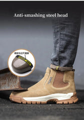 Men Safety Boots Anti-scalding Welder Shoes Indestructible Anti-smashing Steel Toe Cap Men Women Work Safety Shoes