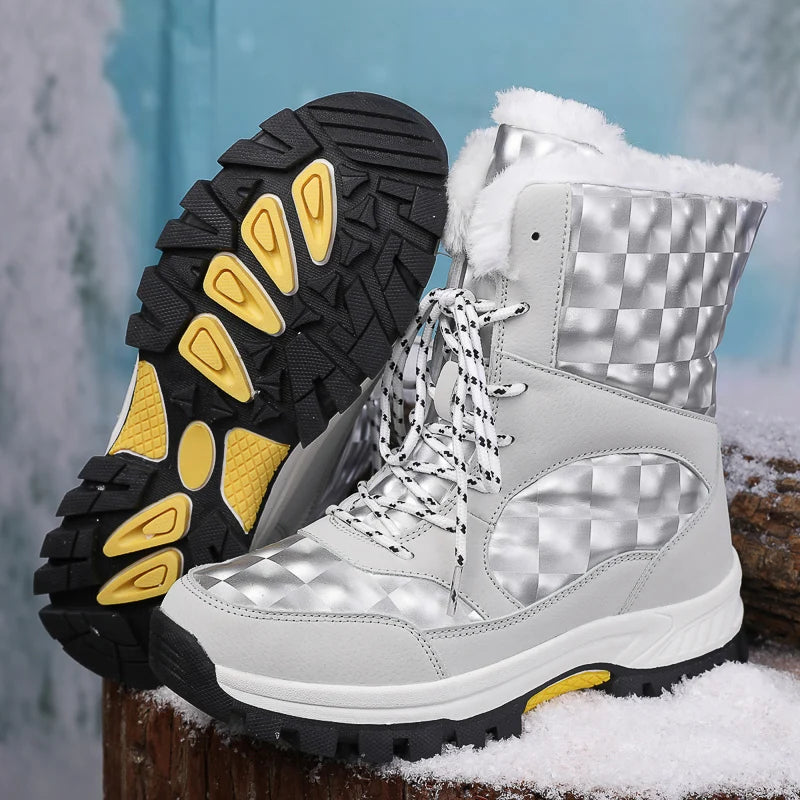 2024 Winter Outdoor Women's Snow Boots Thickened Plush Female Sneakers Casual Shoes Warm Thick Sole Snow Proof  Waterproof Boots