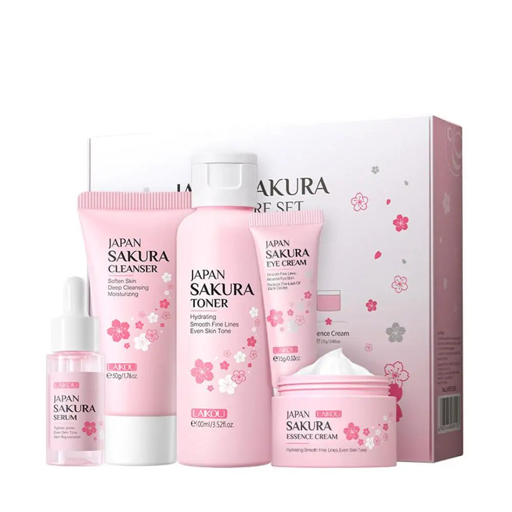 5/6pcs Sakura Skin Care Sets Face Cream Serum Toner Facial Cleanser Sunscreen Eye Cream Face Skin Care Products