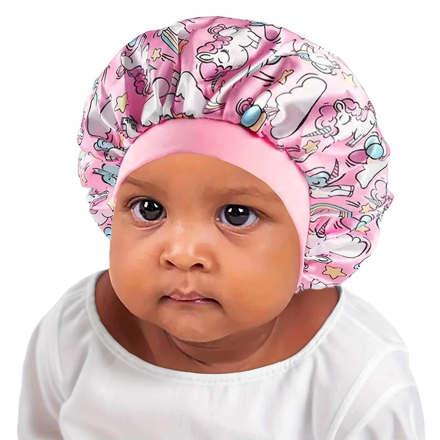 Children's New Bonnet Unicorn Printed Hair Hat with Narrow Edge Elastic Fashion Casual Home Comfortable Sleeping Hat