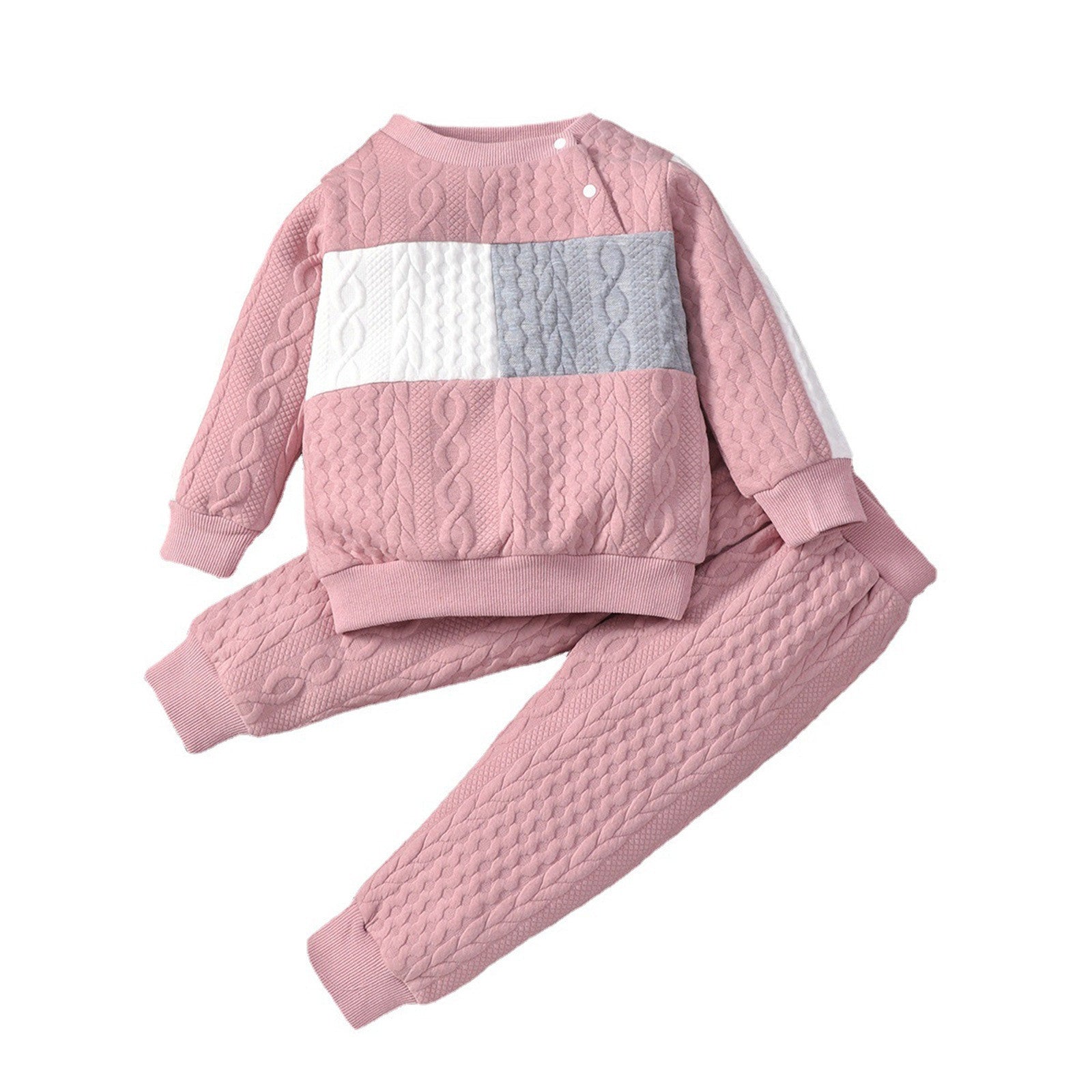 2pcs Kids Clothing Sets Solid Color Long-sleeve Knitting Girls Winter Clothing  For 1-6 Years