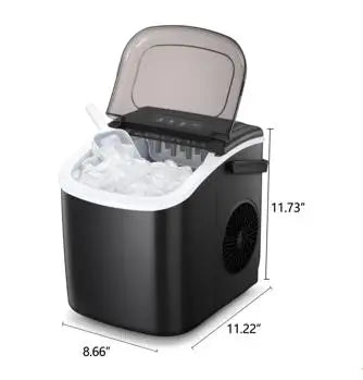 COWSAR Bullet Ice Maker Countertop with Self-Cleaning, 26.5lbs/24Hrs, 6 Mins/9 Pcs Bullet Ice, Portable Ice Maker