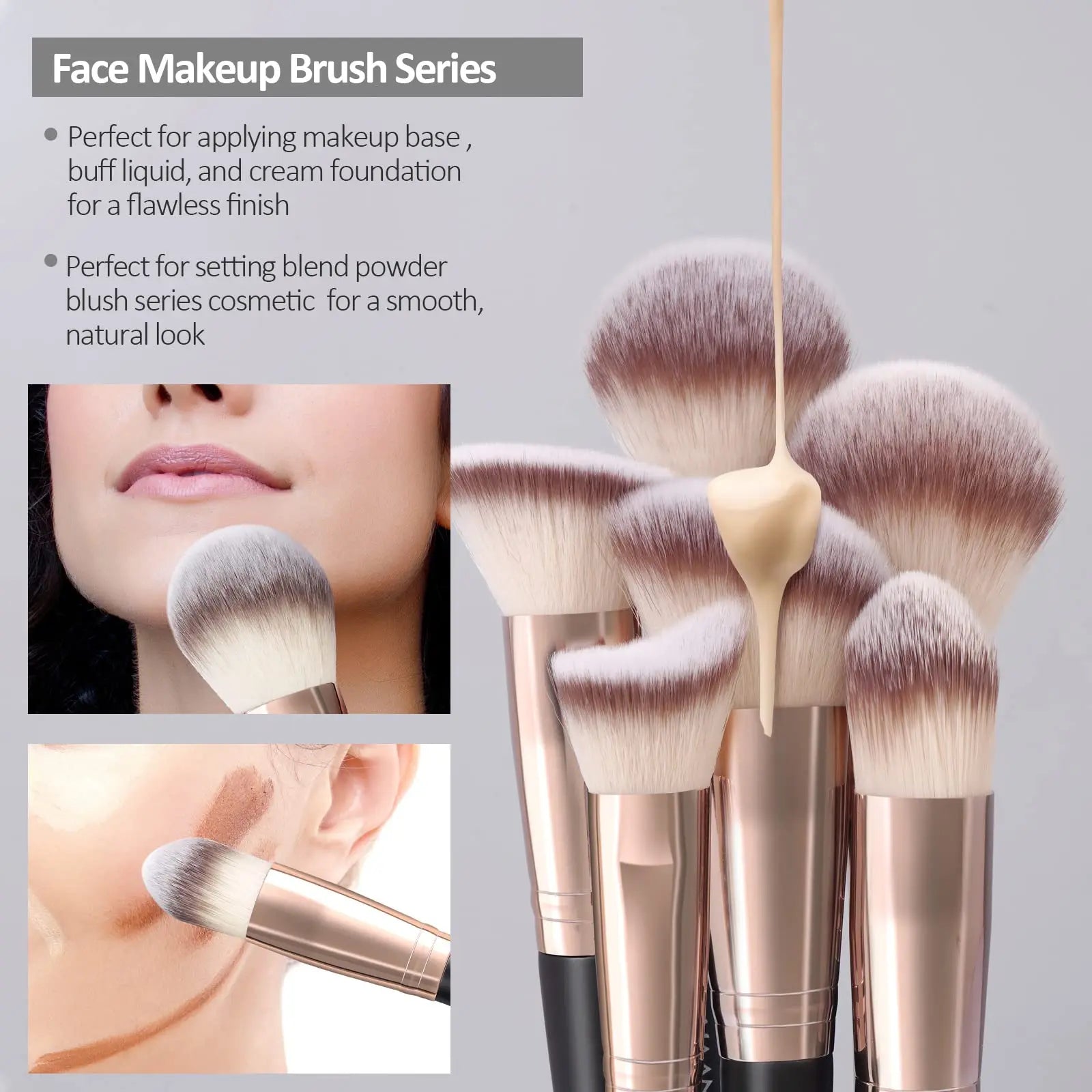 MAANGE 18 Pieces Professional Makeup Brush Facial Foundation Powder Blush Brushes Eyeshadow Flawless Brushes For Women Cosmetic