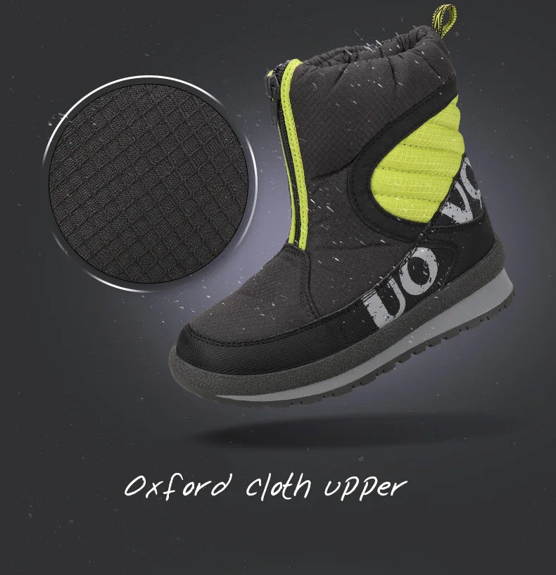 UOVO 2024 New Shoes For Boys And Girls High Quality Fashion Kids Winter Boots Warm Snow Children's Footwear Size #30-38