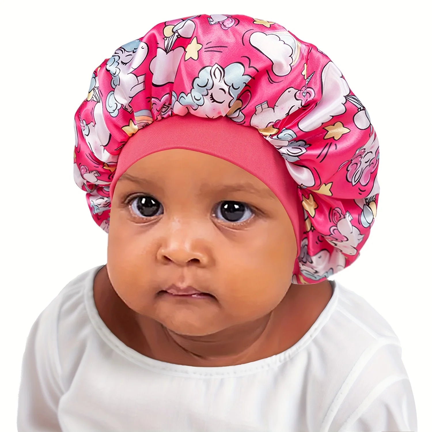 Children's New Bonnet Unicorn Printed Hair Hat with Narrow Edge Elastic Fashion Casual Home Comfortable Sleeping Hat