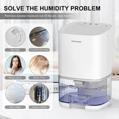 Portable Air Dehumidifier for Home Office and RV Eliminate Damp Mold and Moisture Easy to Use and Energy Efficient 220V/110V