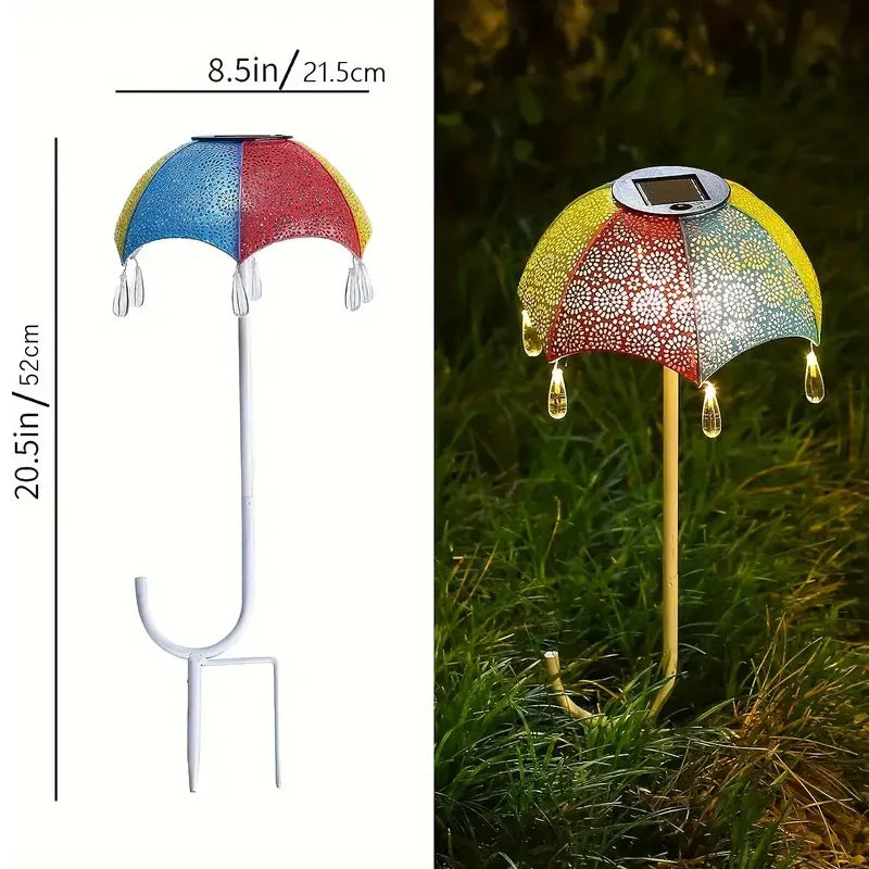 Solar Ground Plug Light Umbrella Stake Lights Garden Decoration Landscape Waterproof Lights for GardeGarden, Pathway, Patio