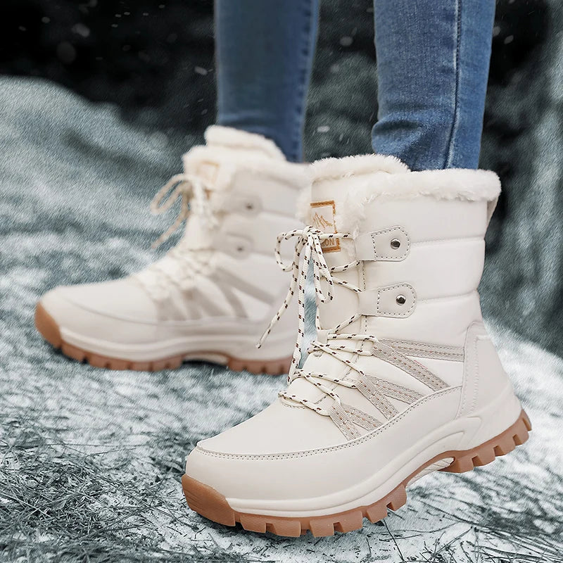 New Snow Boots Women's Winter Cotton Shoes Thick Warm Shoes Cold resistant Cotton Boots Mountaineering Shoes