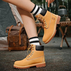 Winter New Boots Men High Top Boots High Quality  Leather Shoes Fashion Outdoor Sneakers Men Lace Up Ankle Boots For