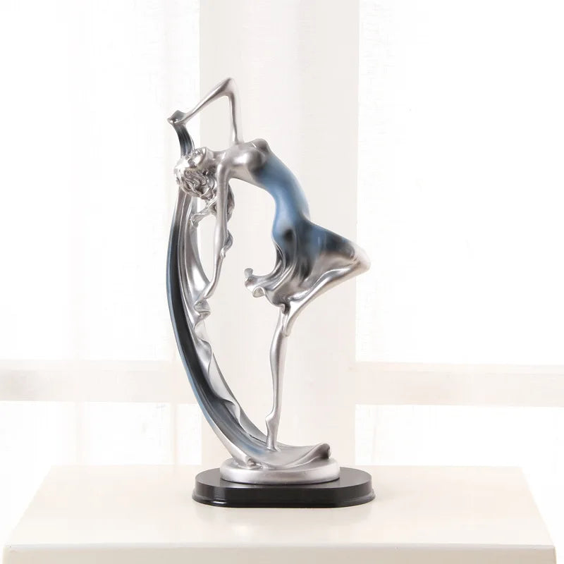 Dancing Girl Figure Statue Modern Ballet Sculptures Resin Crafts Home Decor Desktop Ornament Elegant Gift