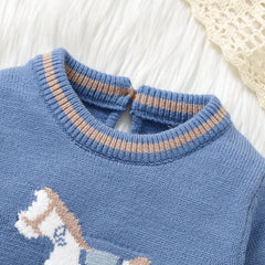 Baby Rompers Blue Long Sleeve Knit Newborn Boys Jumpsuits Playsuits Autumn Winter Infant Unisex Outfits One Pieces Kids Costumes