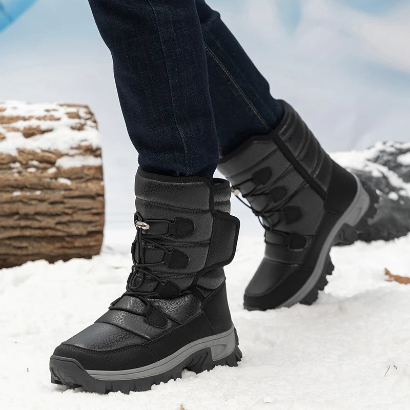 New Warm Plush Women's Snow Boots Fashion Outdoor Women Boots Platform Anti-Slip Hiking Boots Waterproof Winter Warm Ankle Boots