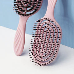 Elliptical Hollowing Out Hair Scalp Massage Comb Hairbrush Wet Curly Detangle Hair Brush for Salon Hairdressing Styling Tools