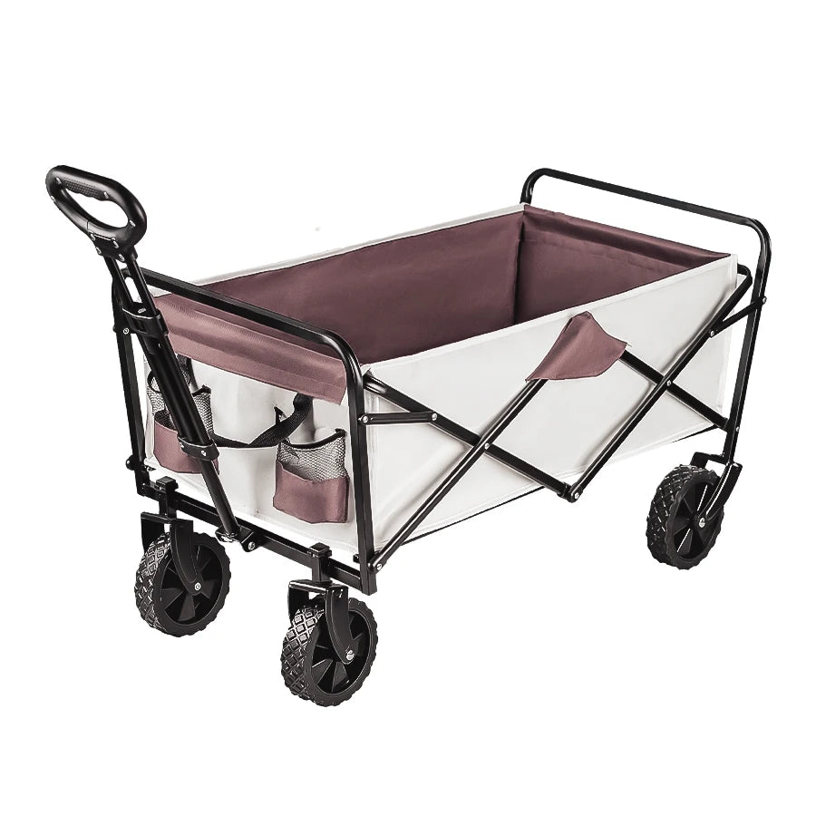 Heavy Duty Large Capacity Folding Wagon Shopping Beach Garden Pull Trolley Collapsible Folding Outdoor Portable Utility Cart