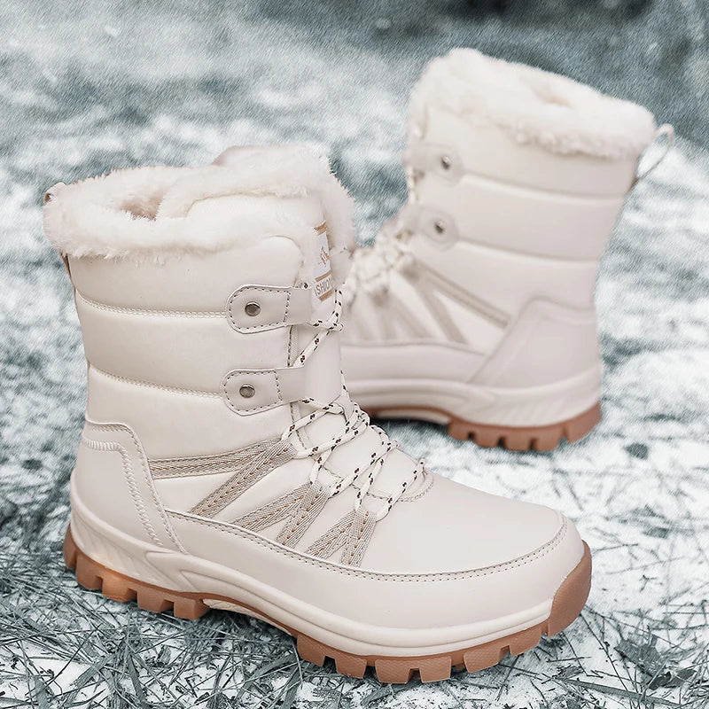 New Snow Boots Women's Winter Cotton Shoes Thick Warm Shoes Cold resistant Cotton Boots Mountaineering Shoes